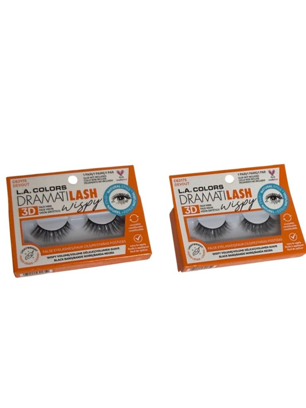 LA Colors Devout 3D Wispy Natural Style False Eyelashes 2 Pack